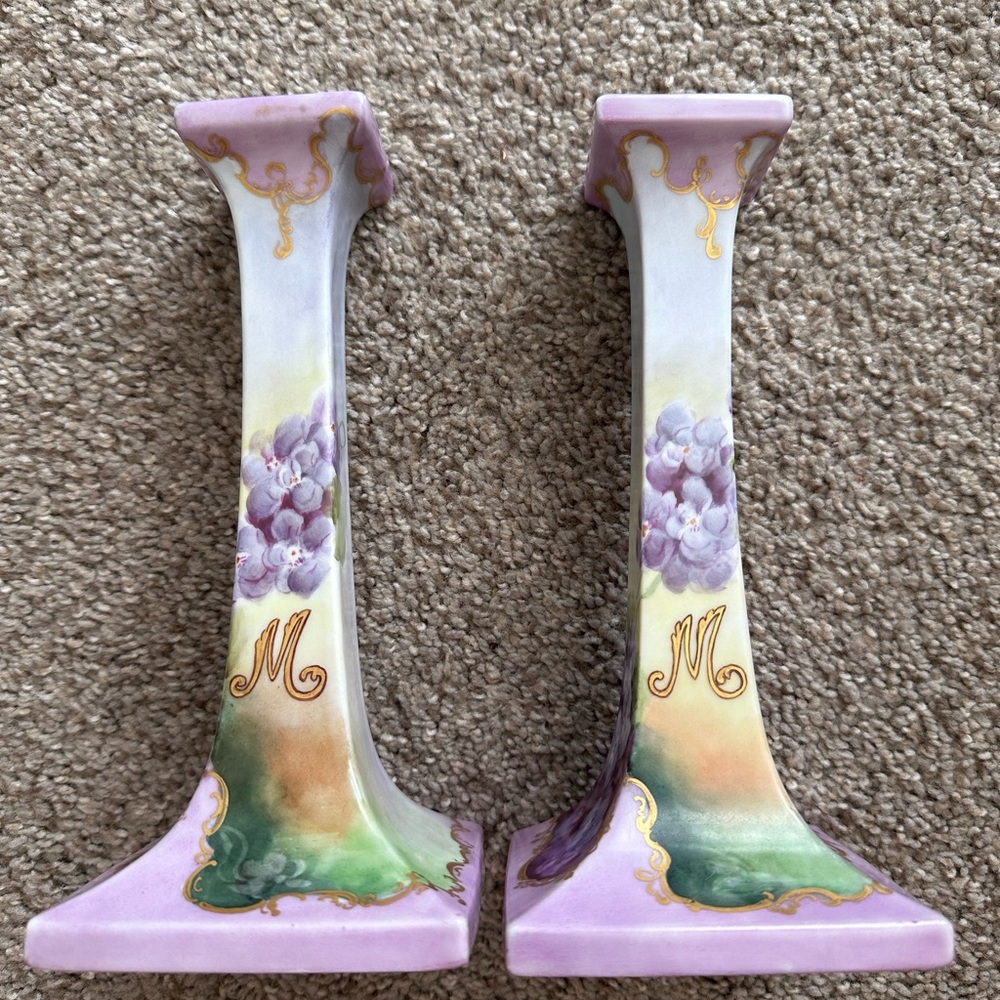 Art Nouveau Period Favorite Barvaria 8" Candle Sticks (2)